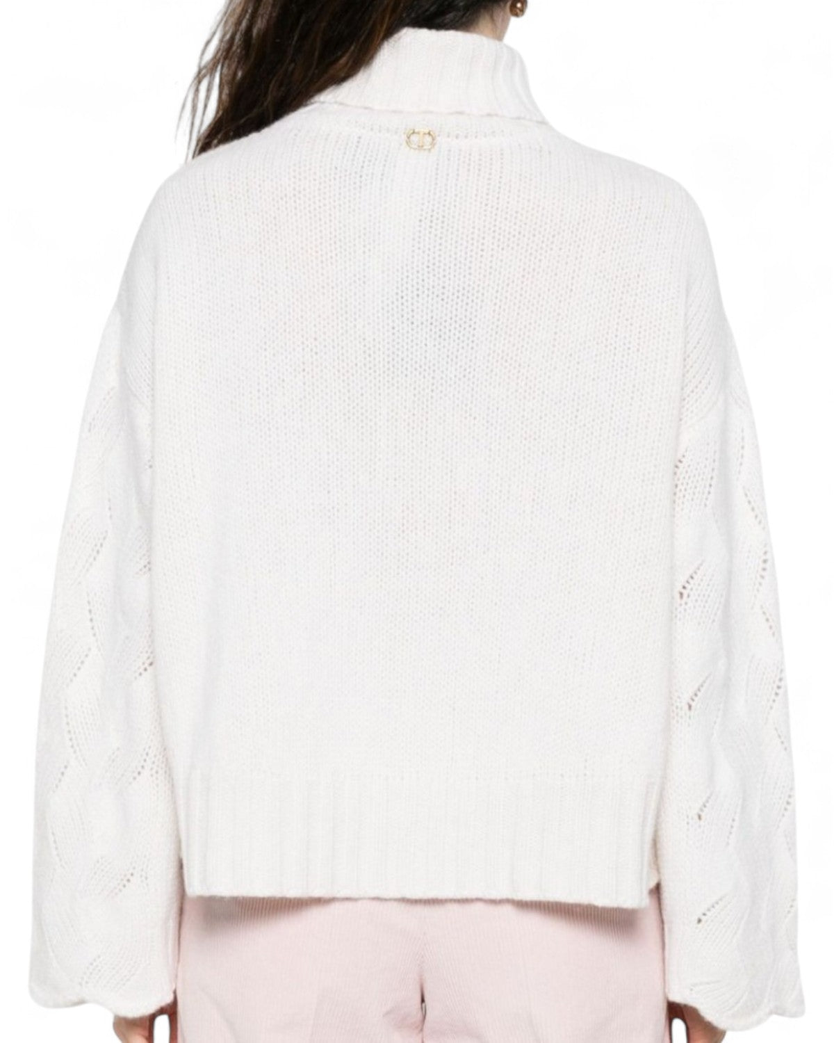 Maglia Dolcevita in Misto Lana con Maniche a Campana-Twinset-Maglieria-Vittorio Citro Boutique