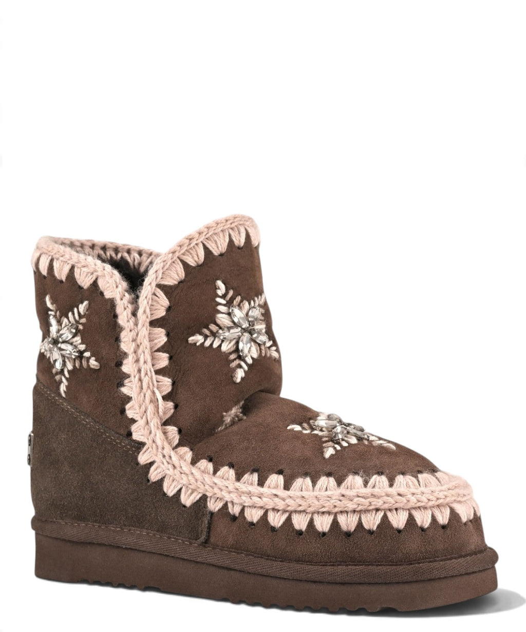 Kozaki damskie Mou Eskimo 18 Wool Stars & Rhinestones z owczej skóry owczej