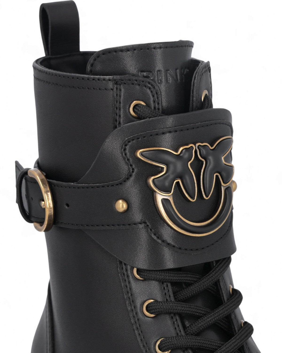 Anfibi in Pelle con Cinturino Love Birds-Pinko-Stivali-Vittorio Citro Boutique