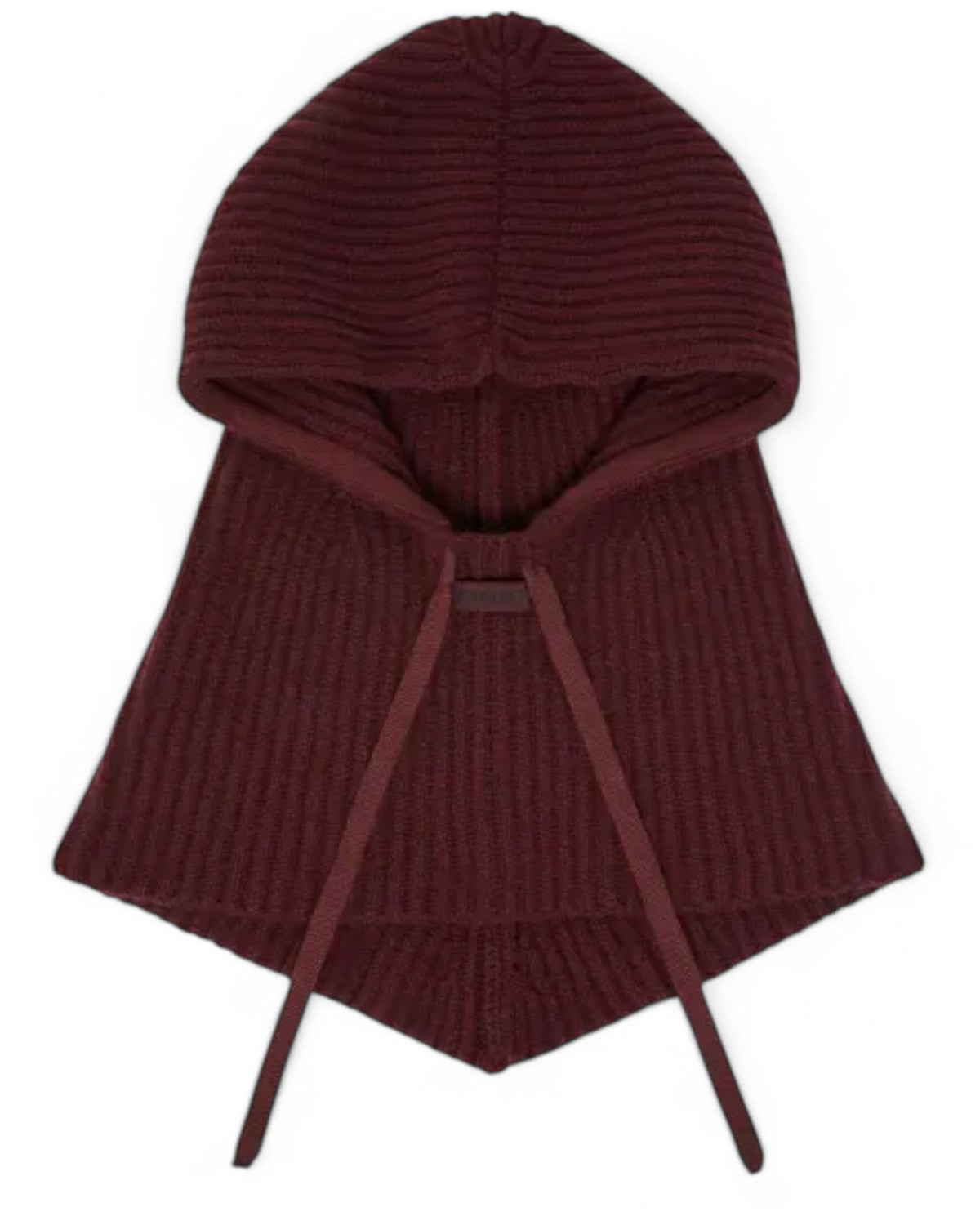 Balaclava misto cashmere Pinko donna in maglia bordeaux con coulisse tono su tono e logo frontale, ideale per l'inverno.