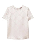 Blusa in raso jacquard con logo Oval T-Twinset-Camicie-Vittorio Citro Boutique