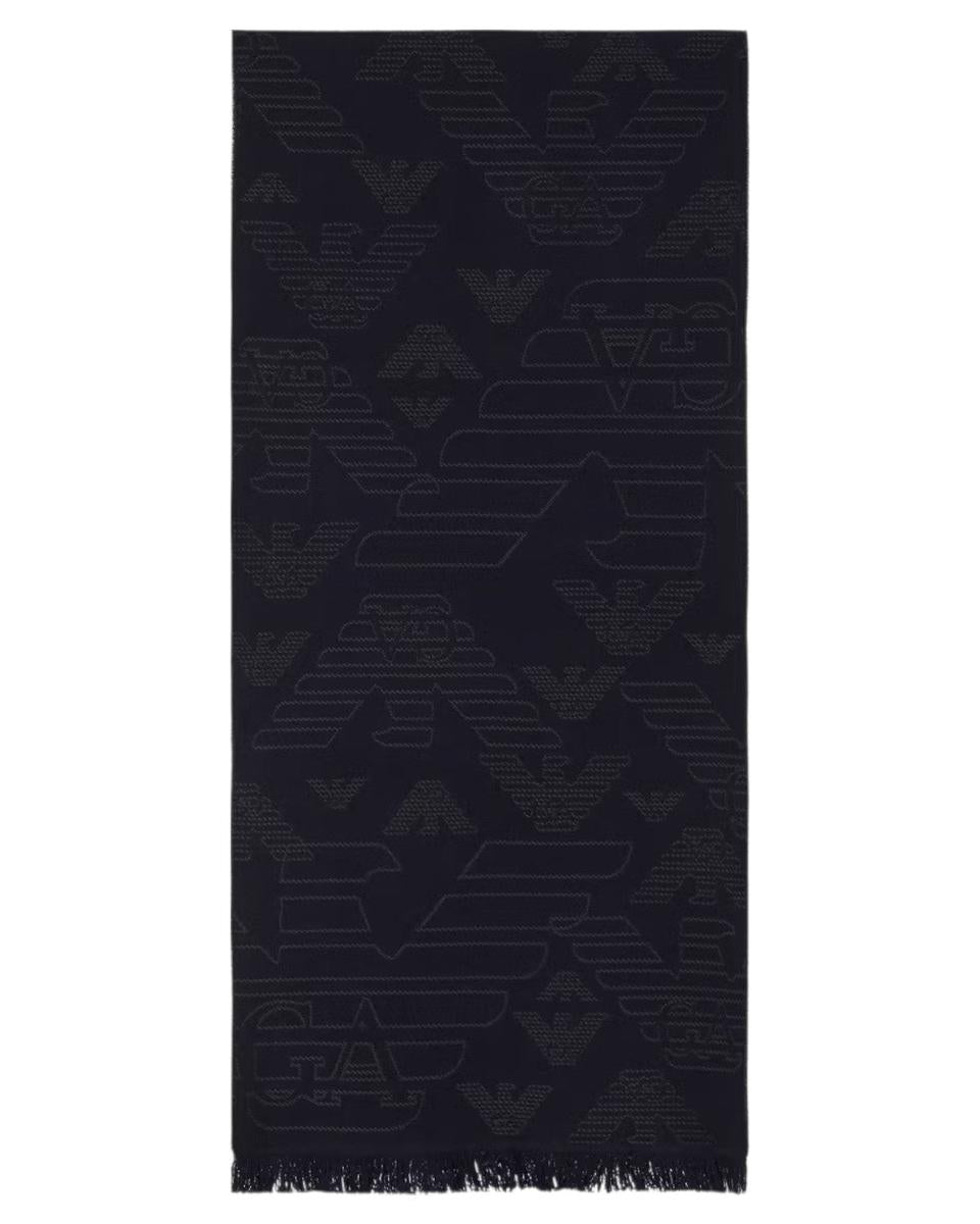 Sciarpa in Lana con Aquila Jacquard-Emporio Armani-Sciarpe & stole-Vittorio Citro Boutique