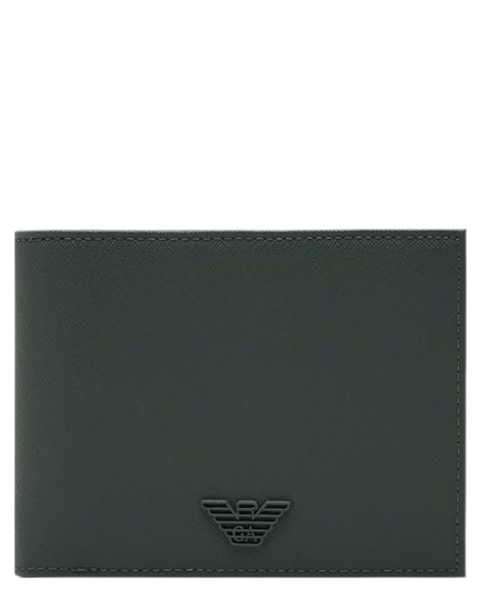 Portafoglio Uomo Bifold in Pelle Rigenerata Saffiano-Emporio Armani-Portafogli-Vittorio Citro Boutique