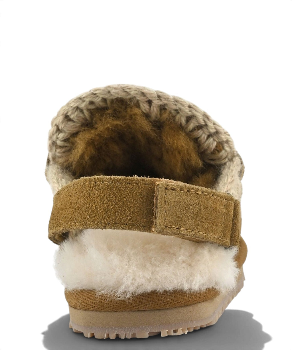 Otroški natikači Mou Eskimo Slipper Backstrap Kid iz ovčje kože