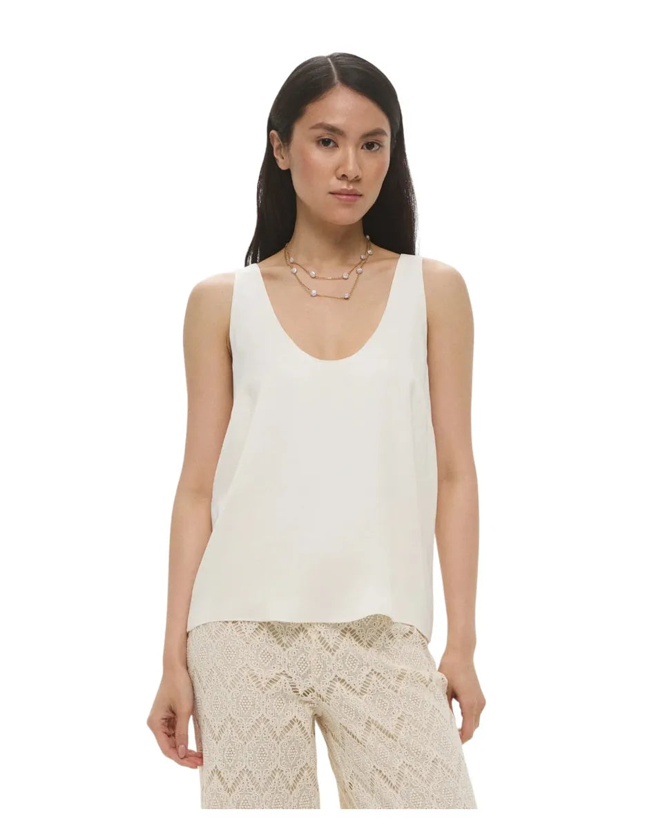 Top in raso lucido con collo tondo-Top-Twinset-Vittorio Citro Boutique