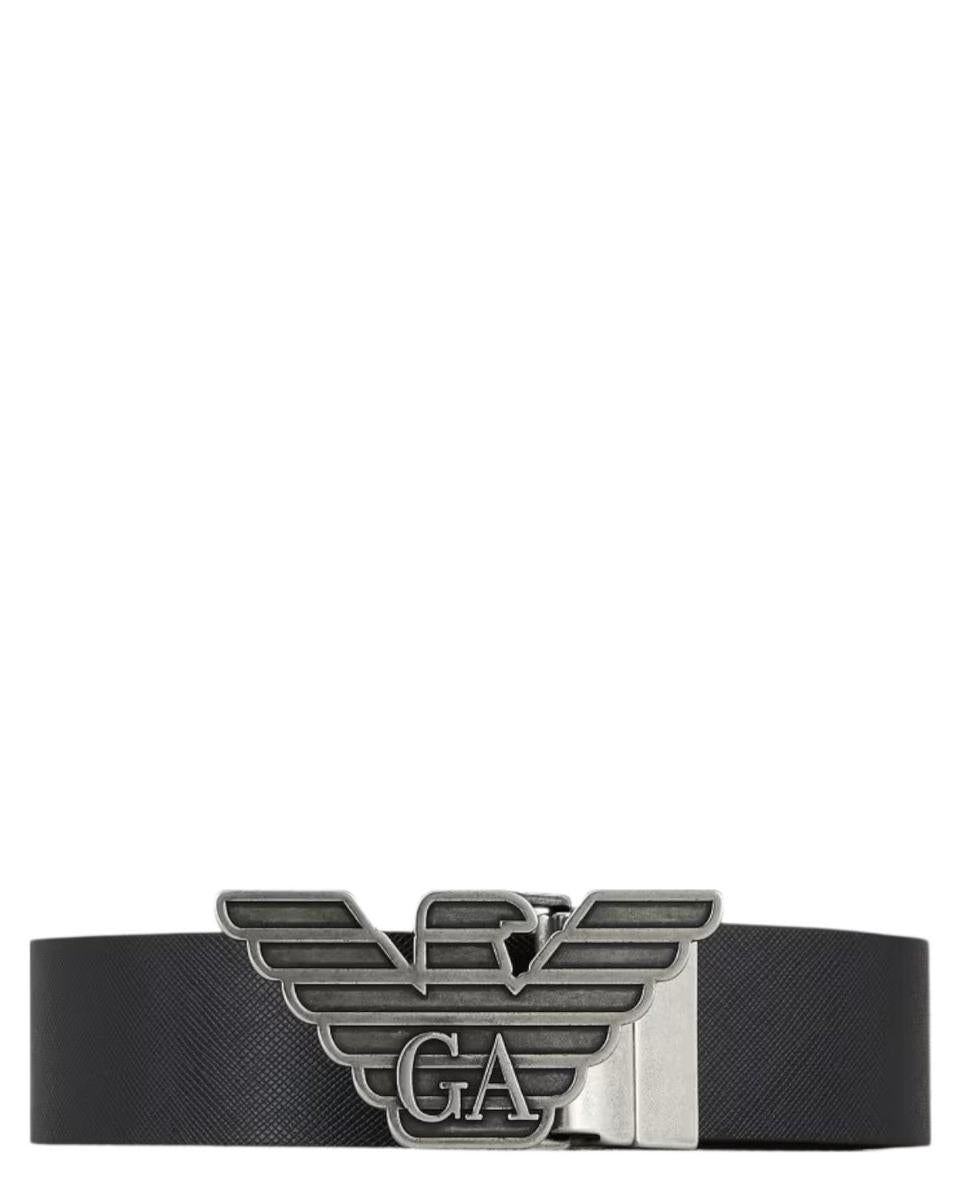 Gift box con cintura reversibile in pelle saffiano e fibbia intercambiabile-Cinture-Emporio Armani-Vittorio Citro Boutique