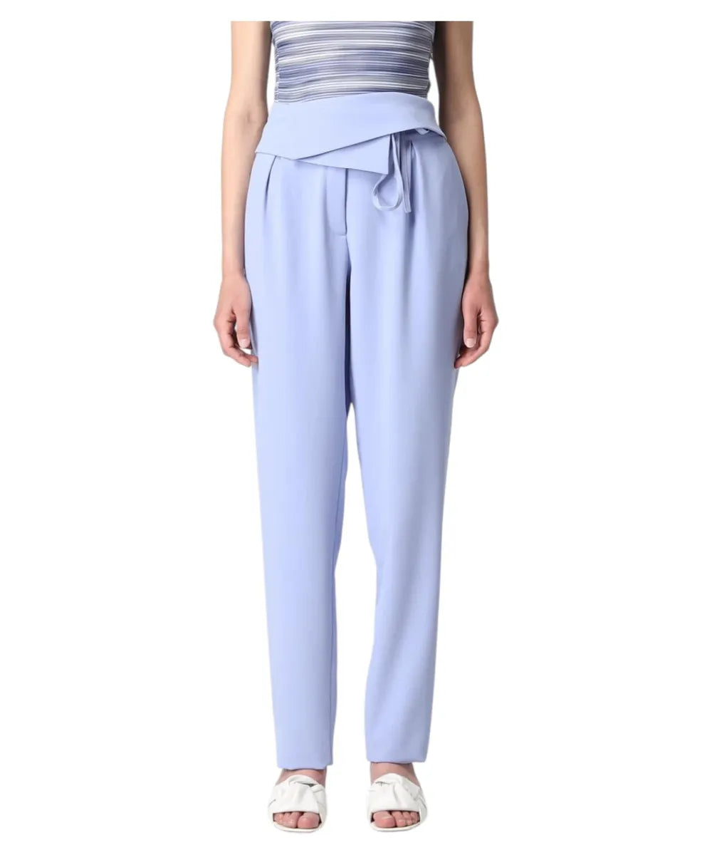 Pantaloni in Crepe con Cintura a Nastro-Emporio Armani-Pantaloni-Vittorio Citro Boutique