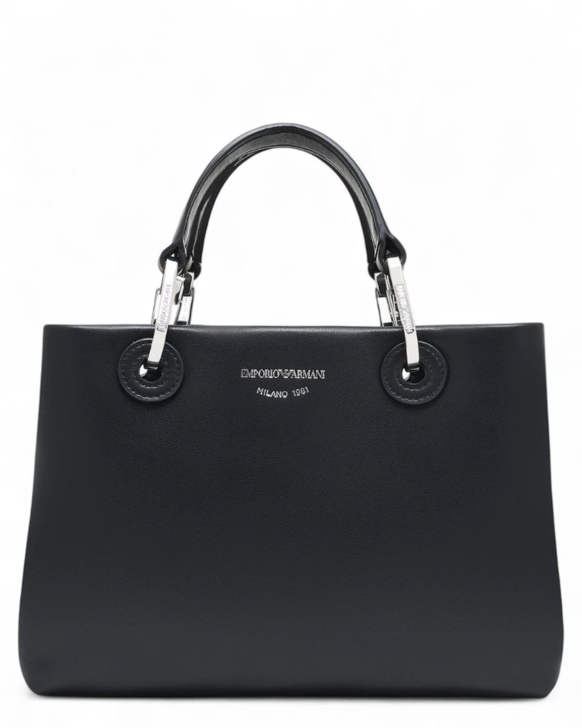 Borsa MyEA Shopper Piccola in Nappa Nera-Emporio Armani-Borse a mano-Vittorio Citro Boutique