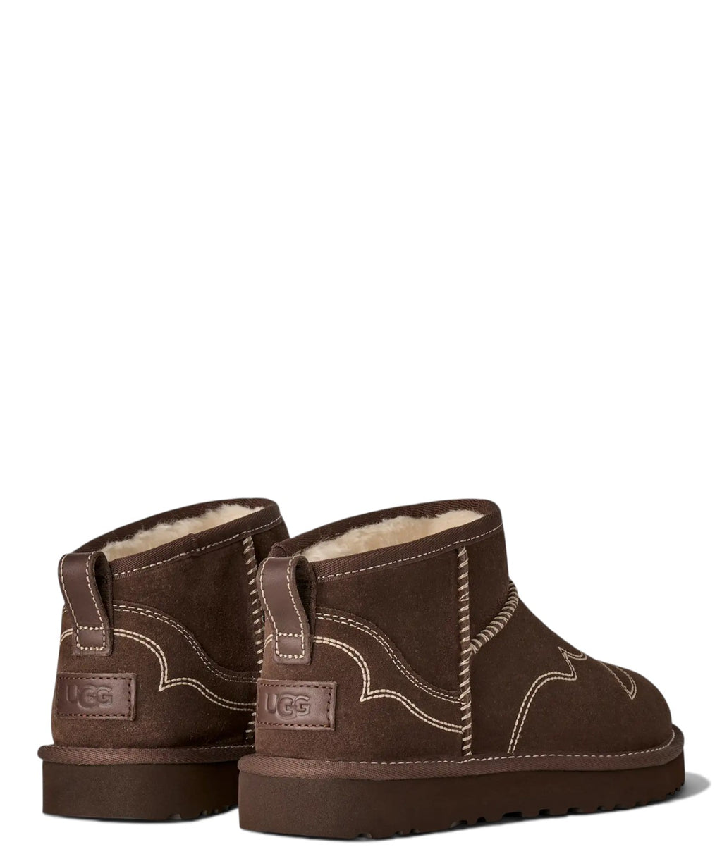 Stivali UGG Classic Ultra Mini Western in Camoscio