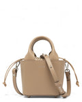 Borsa Cubo Bag in Pelle Naturale con Tracolla Removibile-D.A.T.E.-Borse a mano-Vittorio Citro Boutique