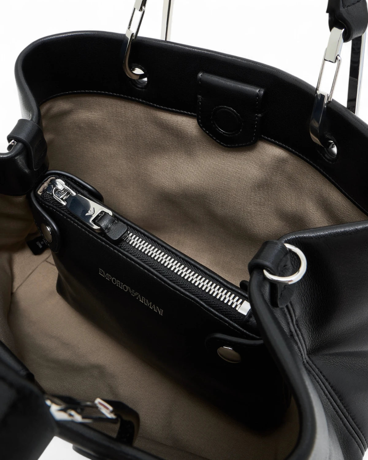 Borsa MyEA Shopper Piccola in Nappa Nera-Emporio Armani-Borse a mano-Vittorio Citro Boutique