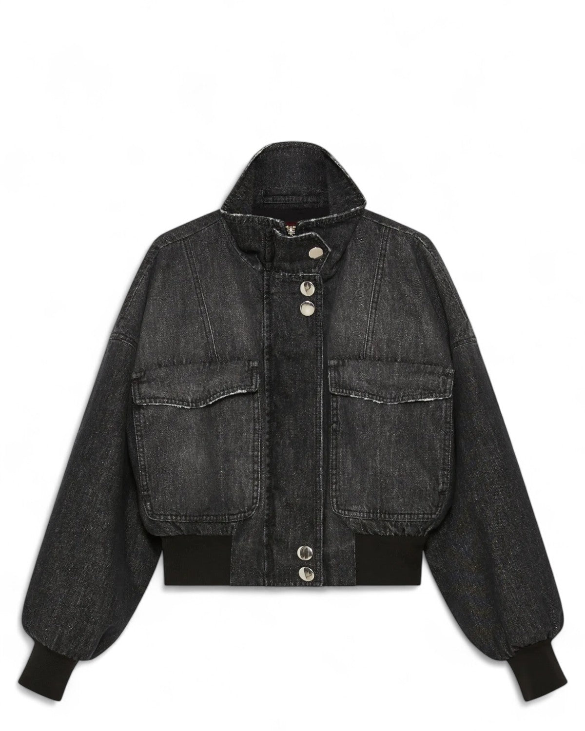 Bomber crop in denim con maxi tasche-Marella-Giacche-Vittorio Citro Boutique