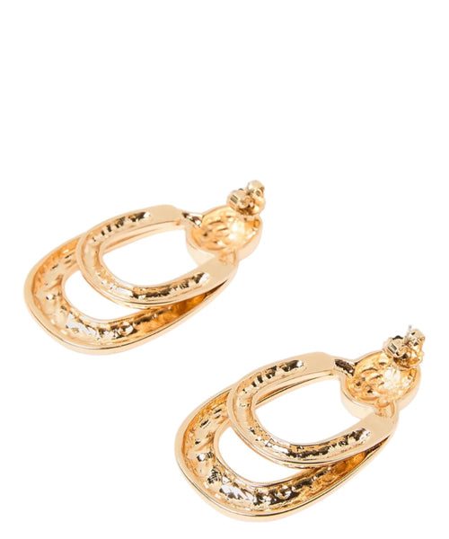 Orecchini Donna Dorati con Doppio Anello