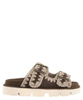Sandali Bio Due Fibbie Mou in Pelle Scamosciata