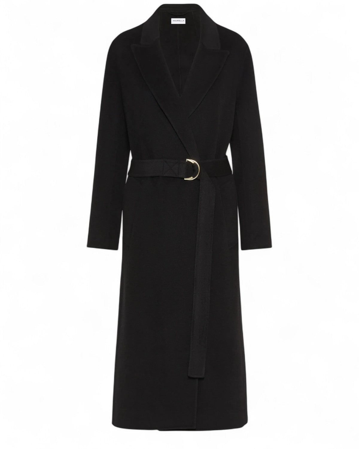 Cappotto dritto in misto lana con cintura-Vittoriocitro-Vittorio Citro Boutique