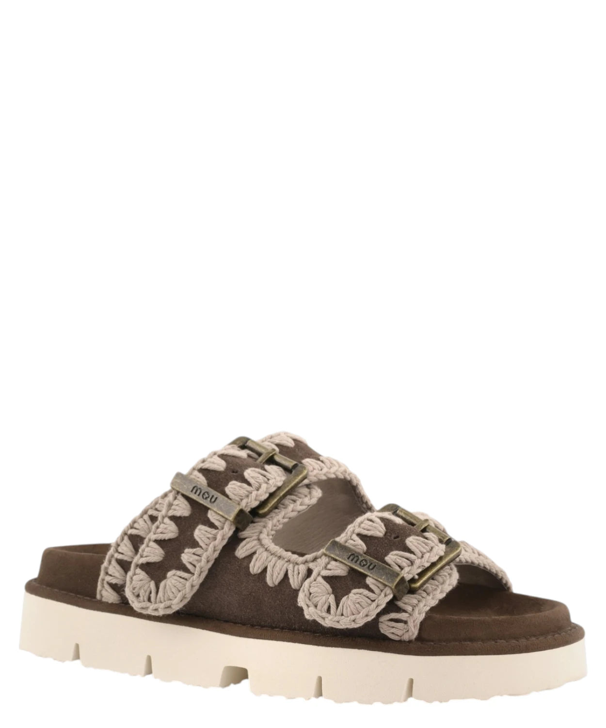 Sandali Bio Due Fibbie Mou in Pelle Scamosciata
