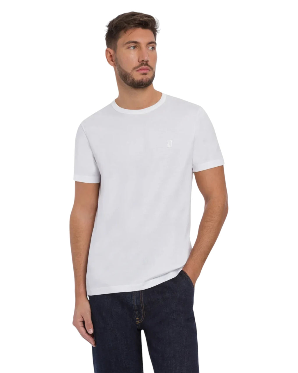 T-shirt girocollo cotone Dondup con logo ricamato