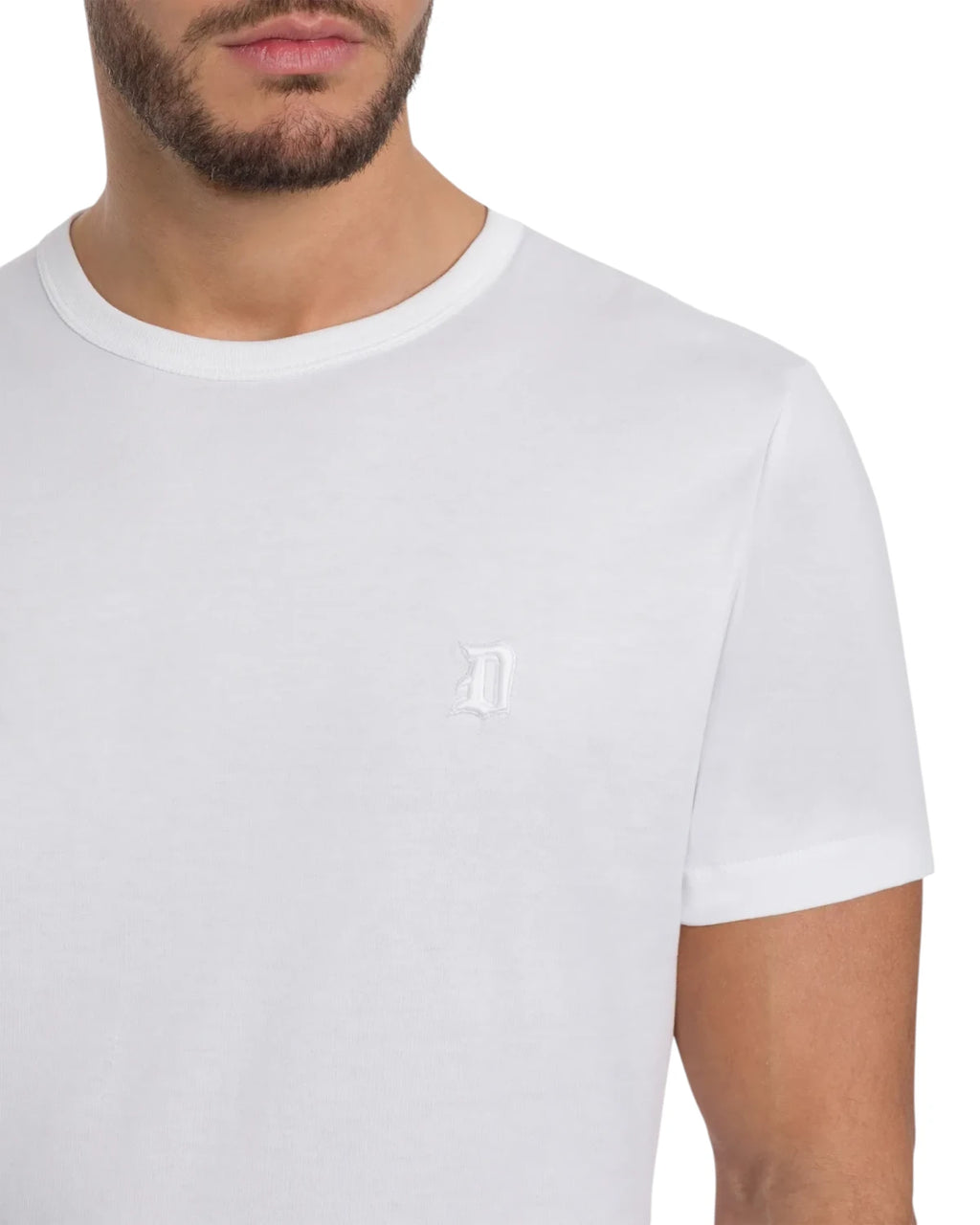 T-shirt girocollo cotone Dondup con logo ricamato