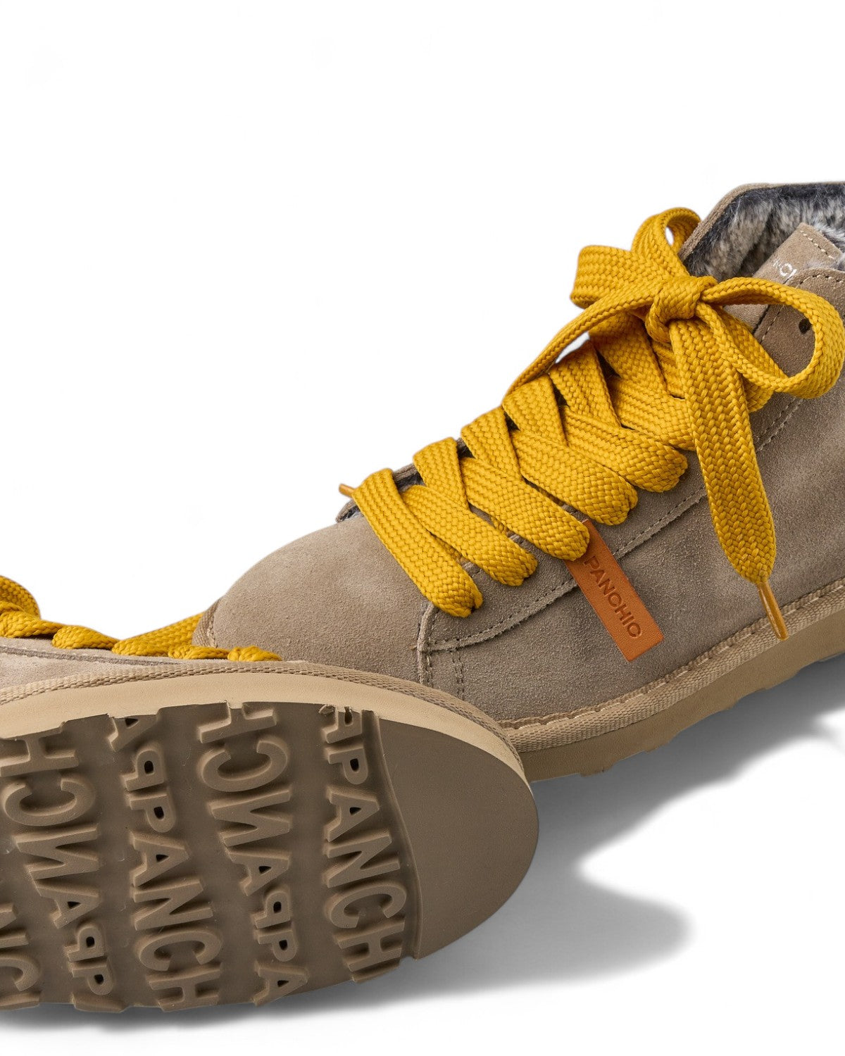 Polacchino P001 in Camoscio con Lacci Gialli-PANCHIC-Scarpe basse-Vittorio Citro Boutique