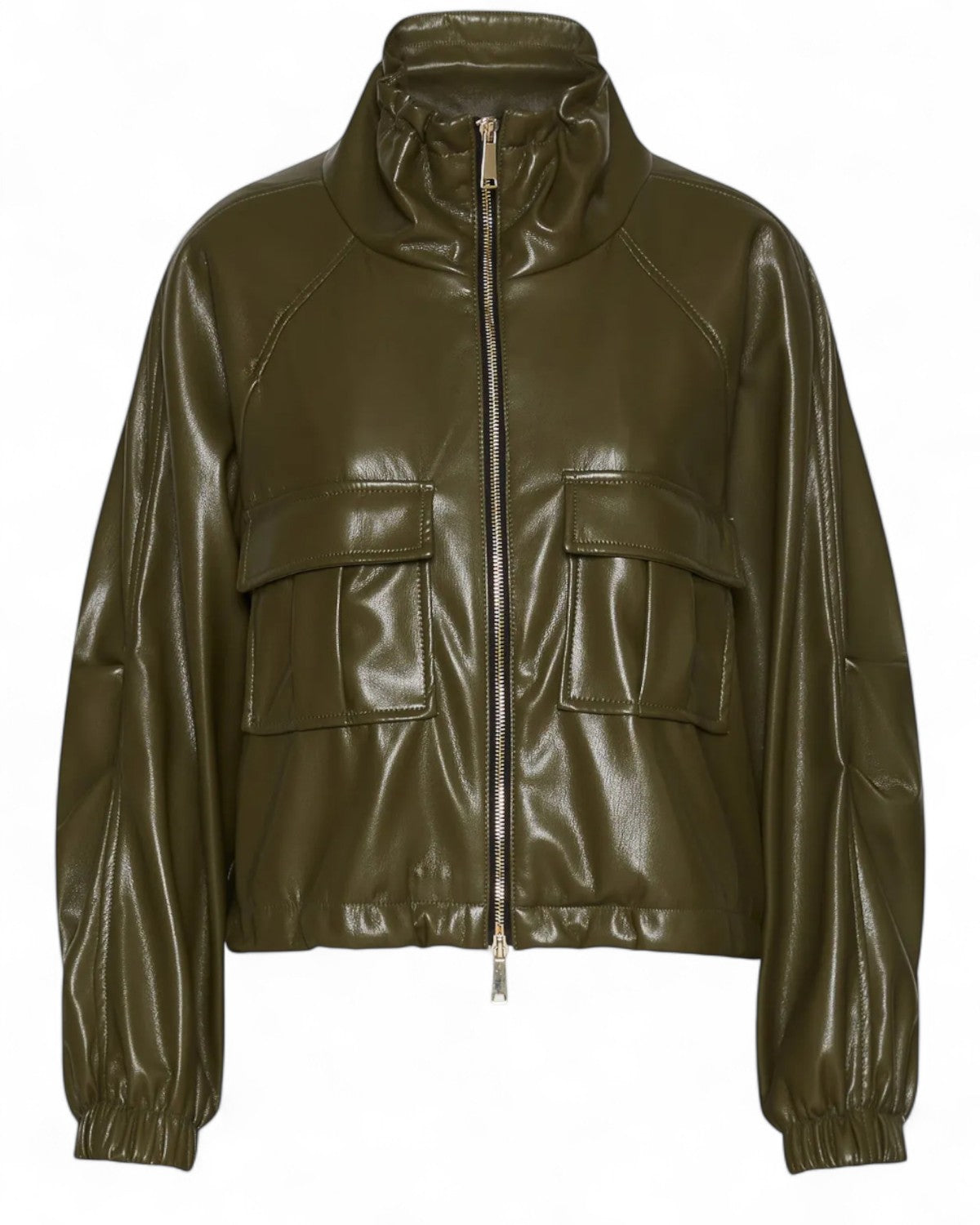 Blouson in jersey spalmato con zip e coulisse-Marella-Giacche-Vittorio Citro Boutique