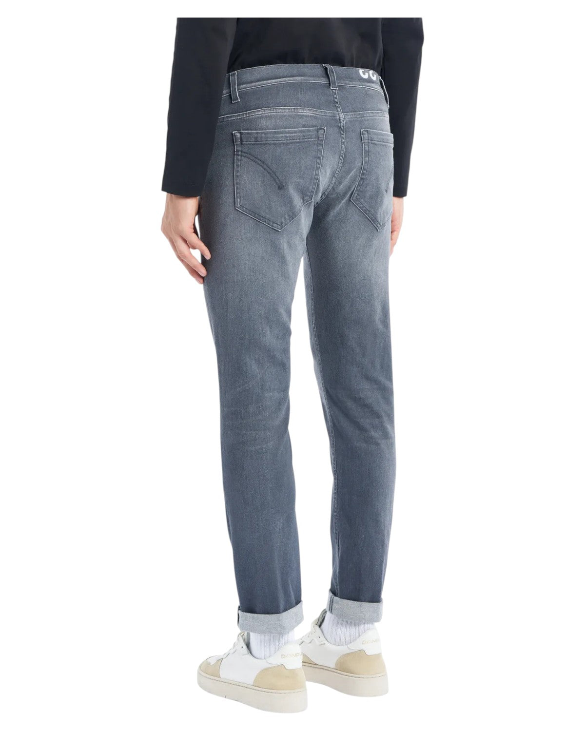 Jeans George Skinny Uomo in Denim Stretch Grigio Scuro-Dondup-Jeans-Vittorio Citro Boutique