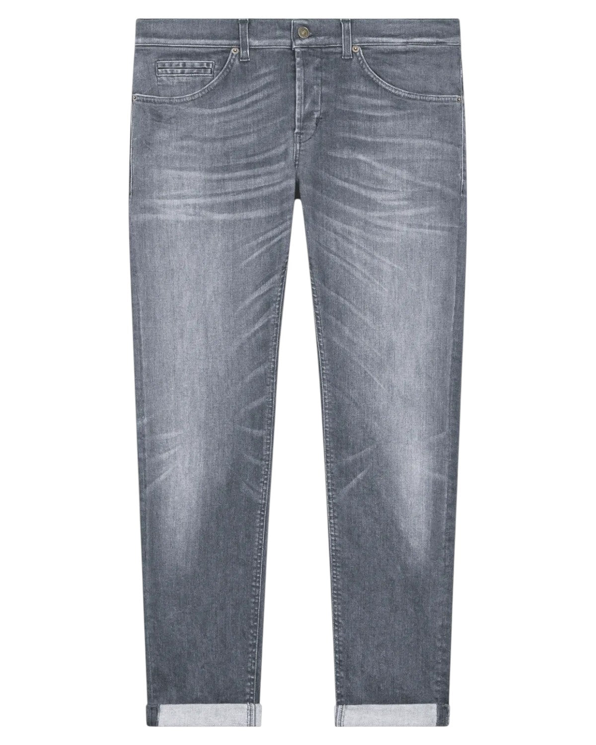 Jeans George Skinny Uomo in Denim Stretch Grigio Scuro-Dondup-Jeans-Vittorio Citro Boutique