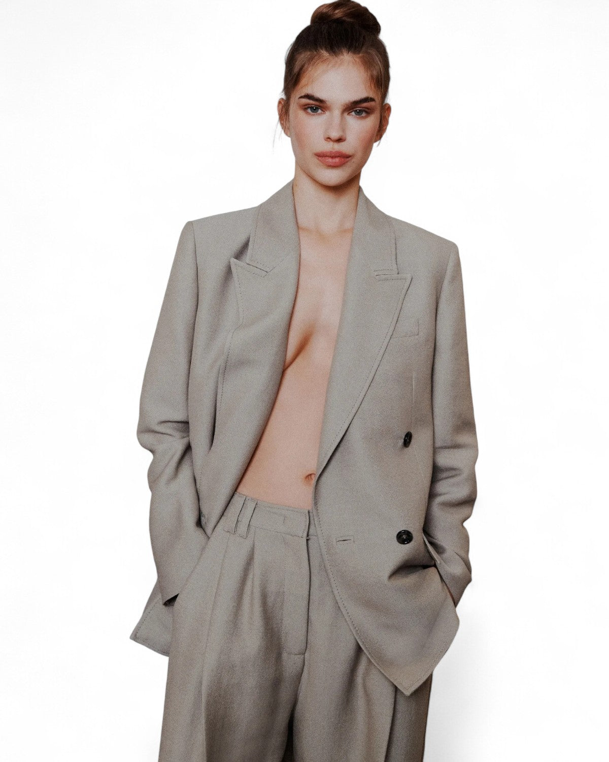 Blazer oversize destrutturato in sablé con rever a lancia-Marella-Giacche-Vittorio Citro Boutique