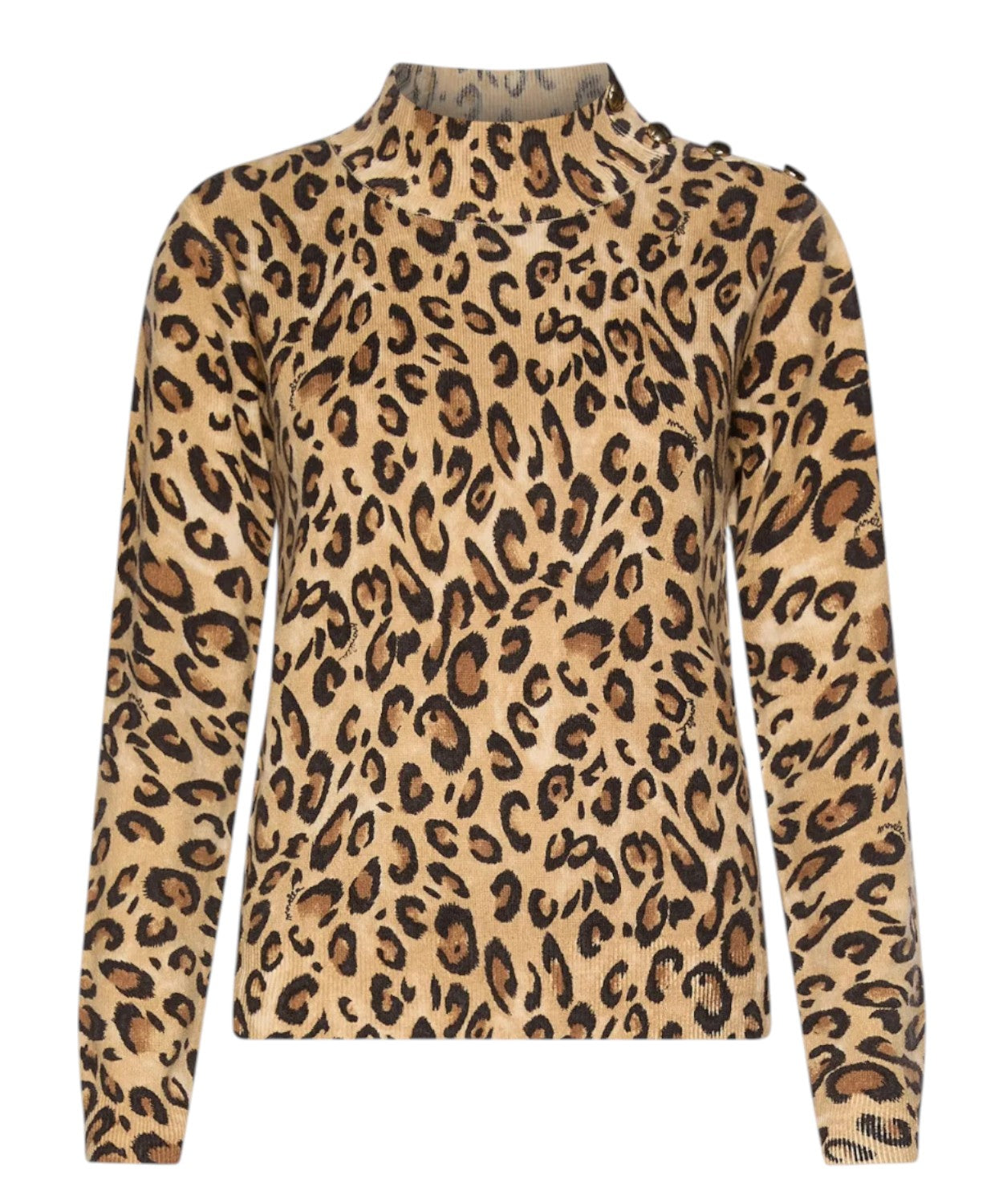 Maglia Donna a Lupetto in Pura Lana Animalier