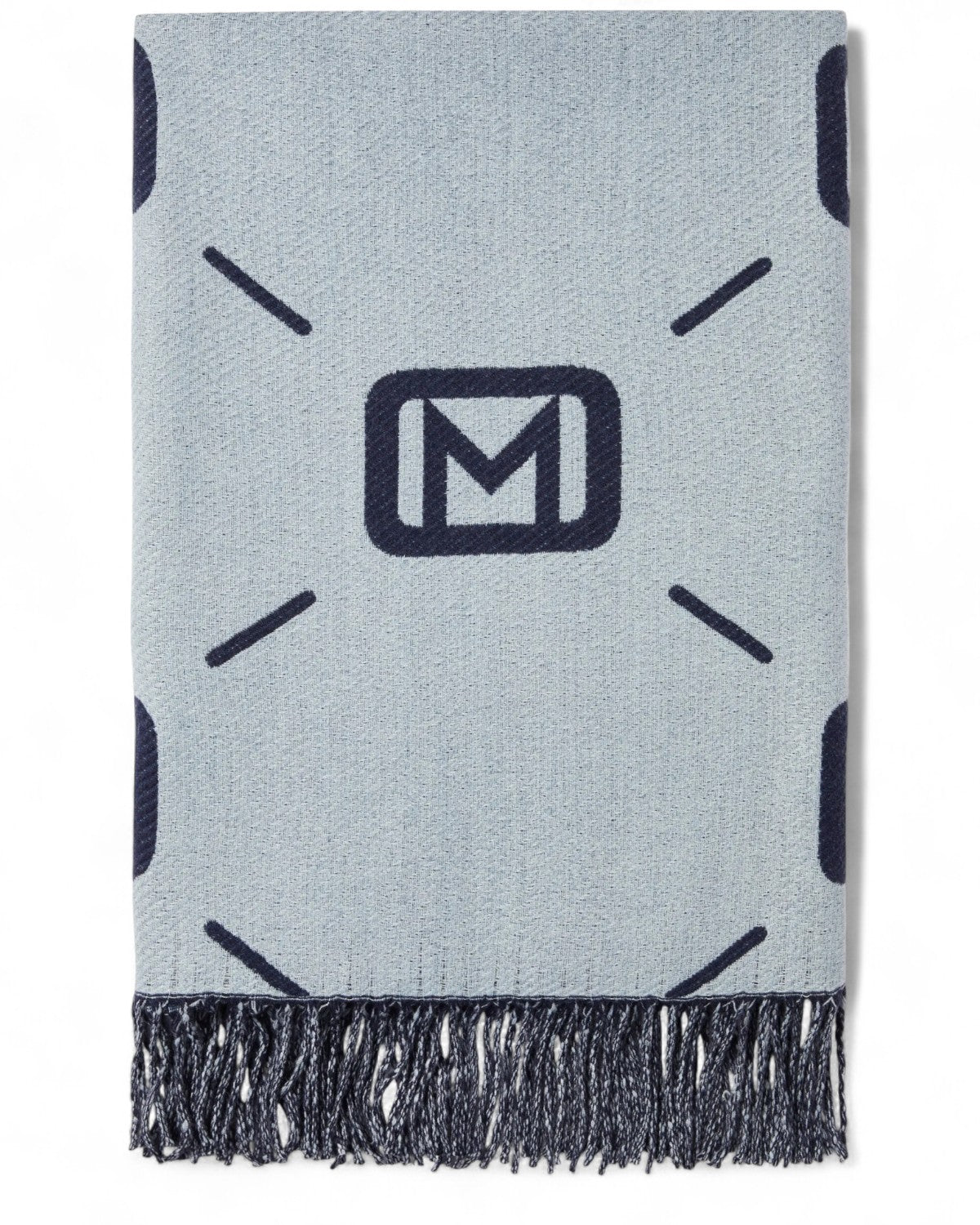 Sciarpa double face in jacquard con logo e frange-Marella-Sciarpe & stole-Vittorio Citro Boutique