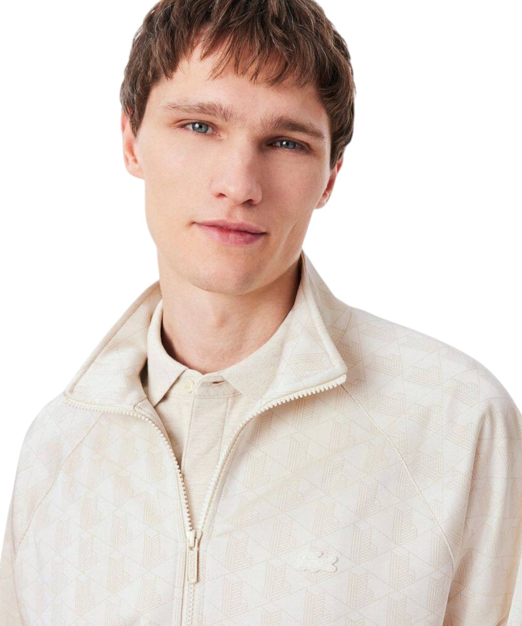 Giacca Uomo Lacoste con Zip in Jacquard Monogramma