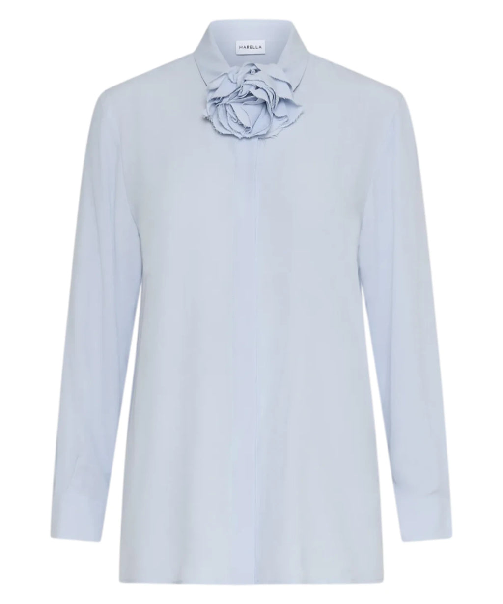 Marella CALCA Silk Blend Shirt with Flower