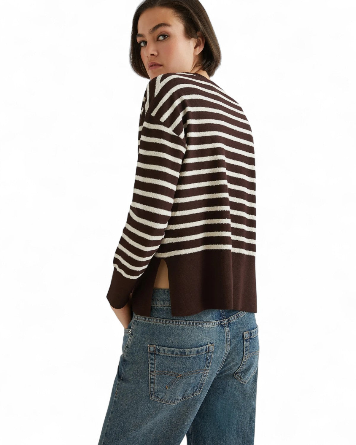 Maglia boxy bouclé con righe-Marella-Maglieria-Vittorio Citro Boutique