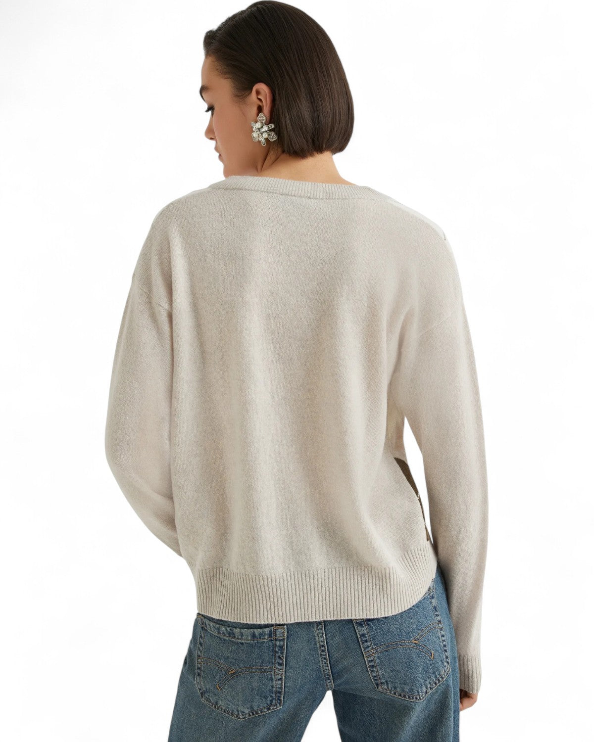 Maglia in misto cashmere con intarsi geometrici-Marella-Maglieria-Vittorio Citro Boutique