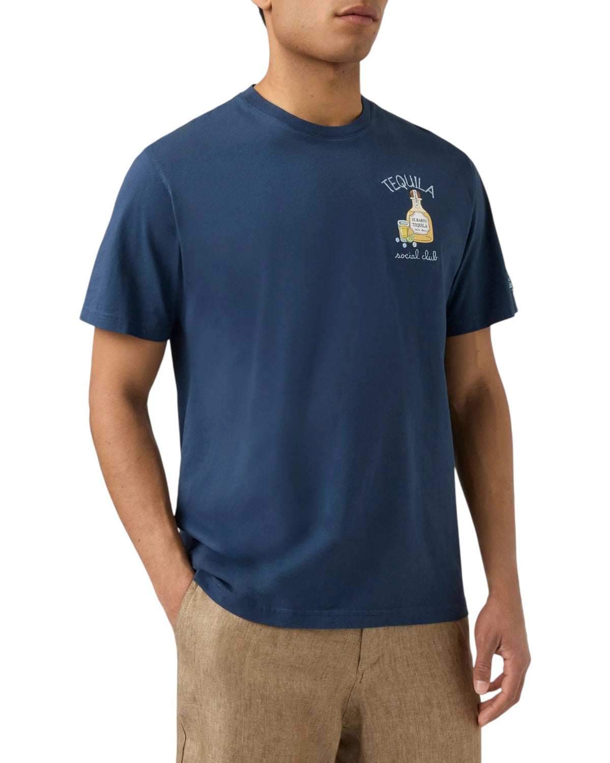 Heren T-shirt Portofino met Tequila MC2 Saint Barth borduurwerk
