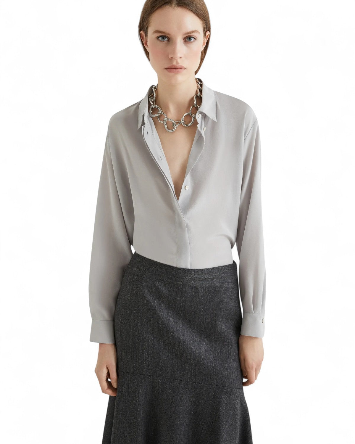 Camicia in seta con abbottonatura nascosta-Marella-Camicie-Vittorio Citro Boutique