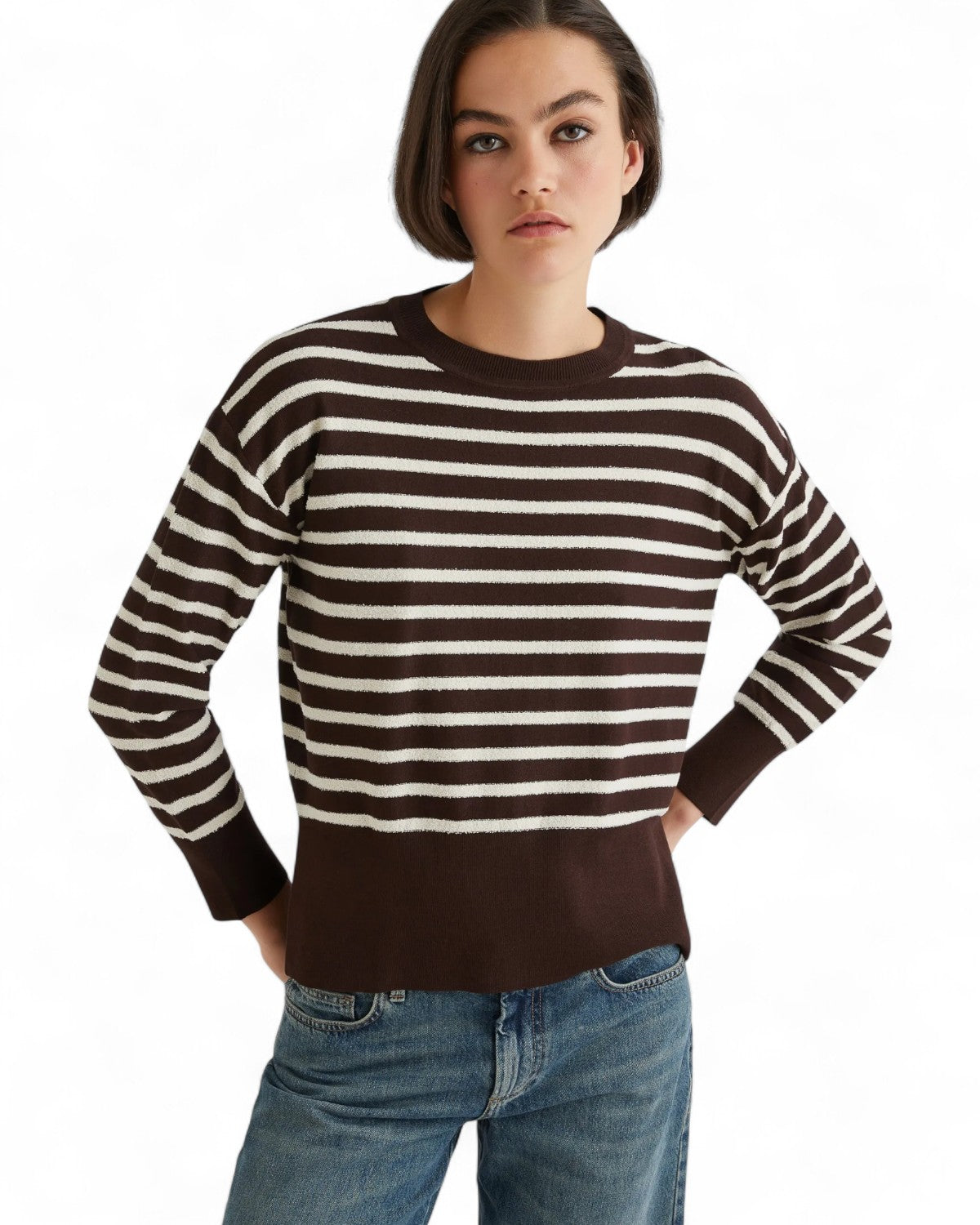 Maglia boxy bouclé con righe-Marella-Maglieria-Vittorio Citro Boutique