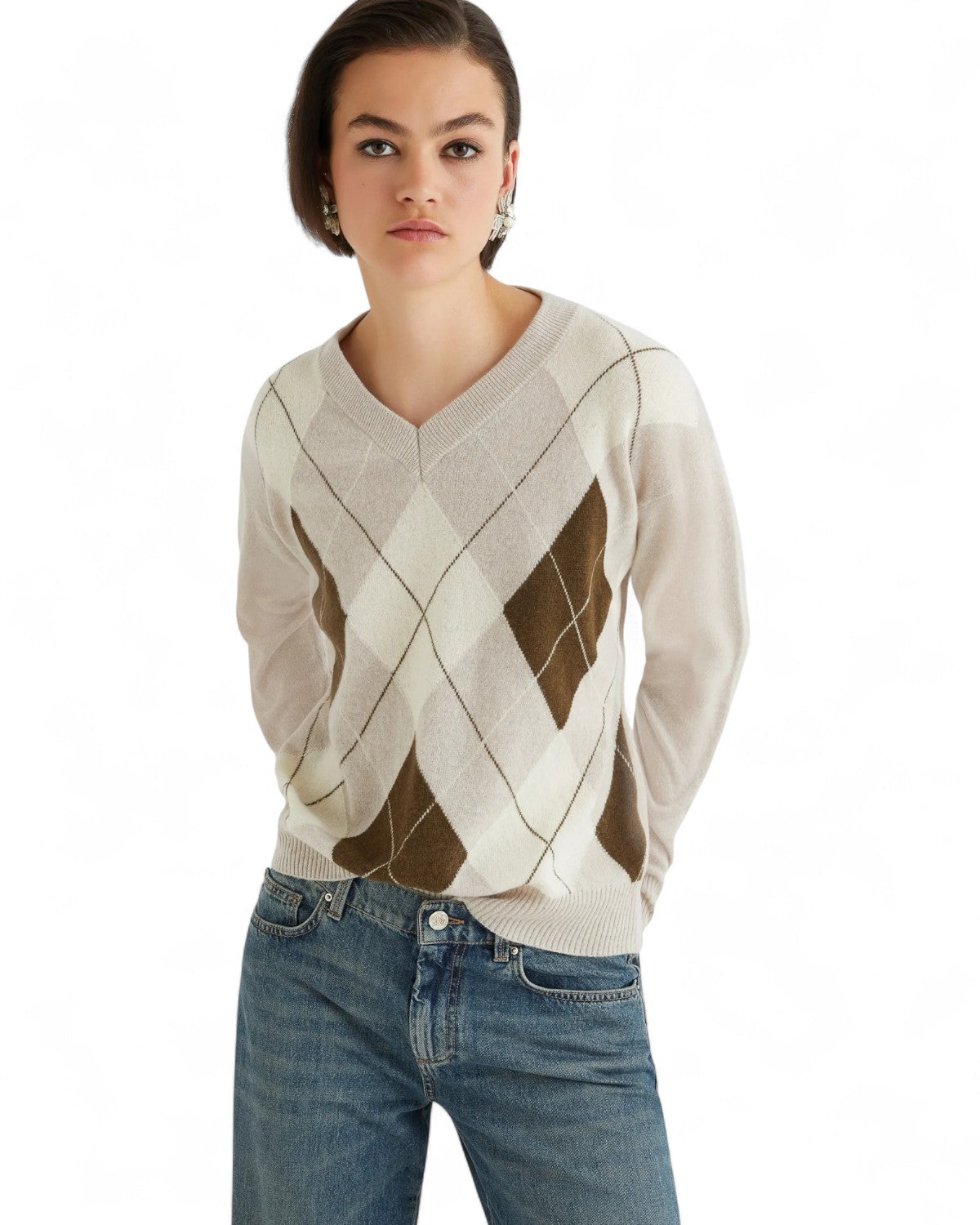 Maglia in misto cashmere con intarsi geometrici-Marella-Maglieria-Vittorio Citro Boutique