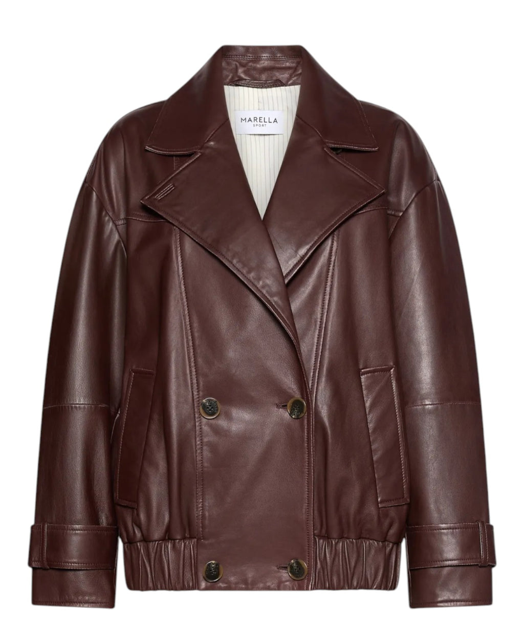 Caban Donna in Pelle Doppiopetto Elegante