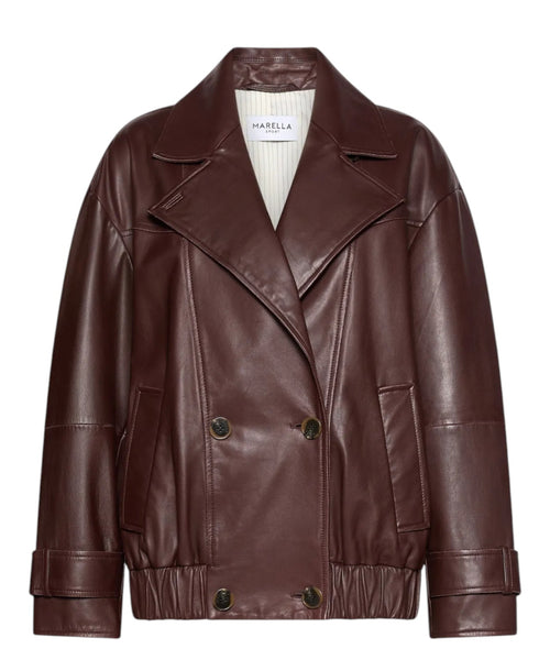 Caban Donna in Pelle Doppiopetto Elegante