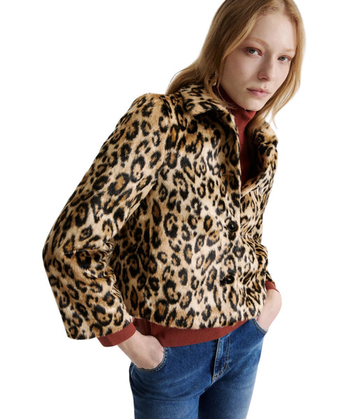 Giacca Boxy Donna Animalier in Jersey