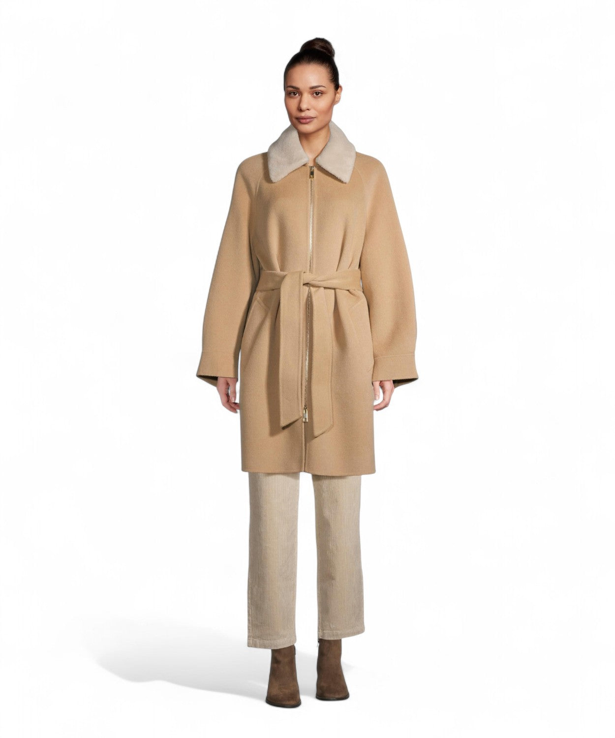 Cappotto Hiris in lana con cintura e colletto-Marella-Cappotti-Vittorio Citro Boutique