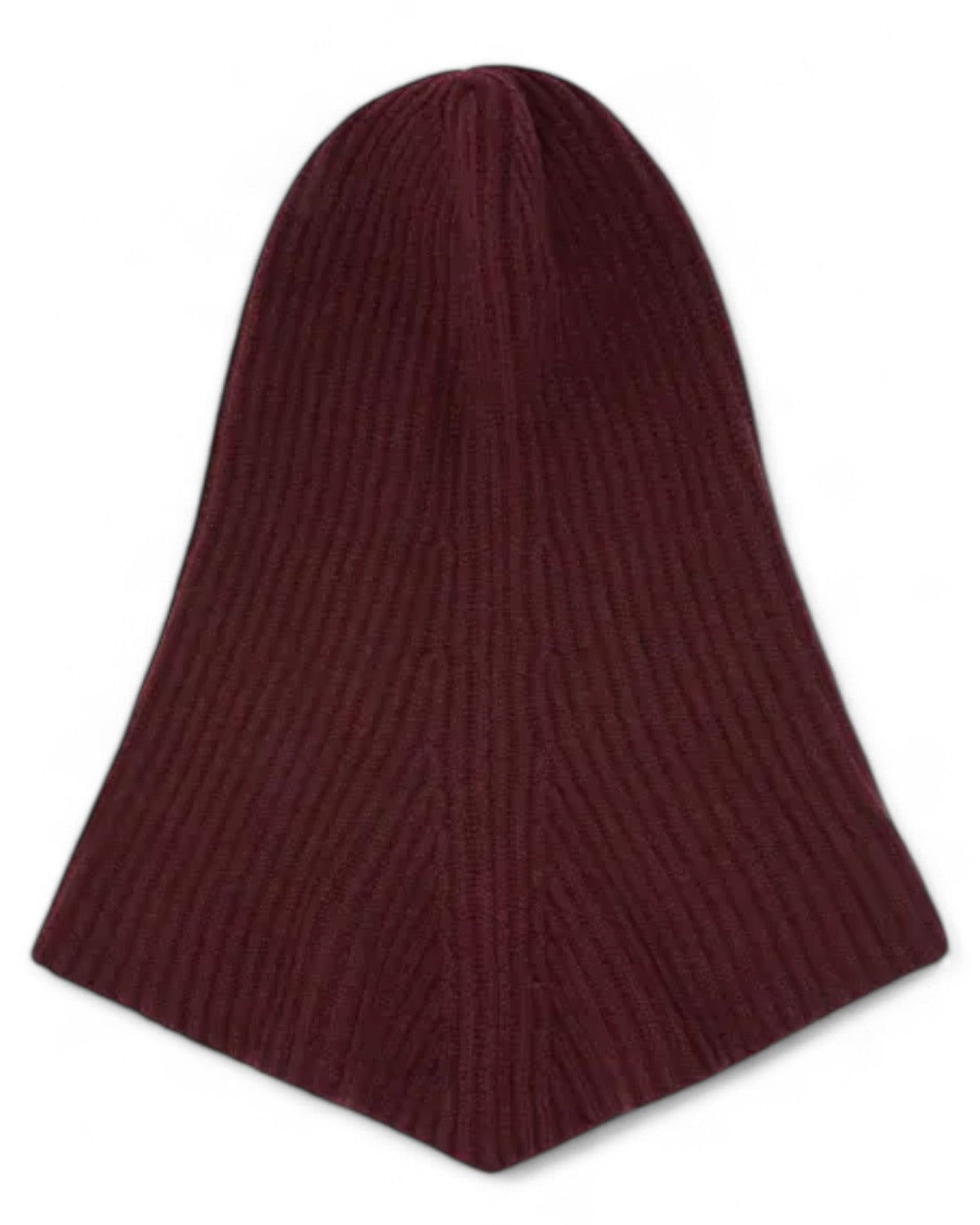 Retro della balaclava in misto cashmere Pinko donna, design a costine bordeaux senza dettagli visibili, perfetta per look invernali.
