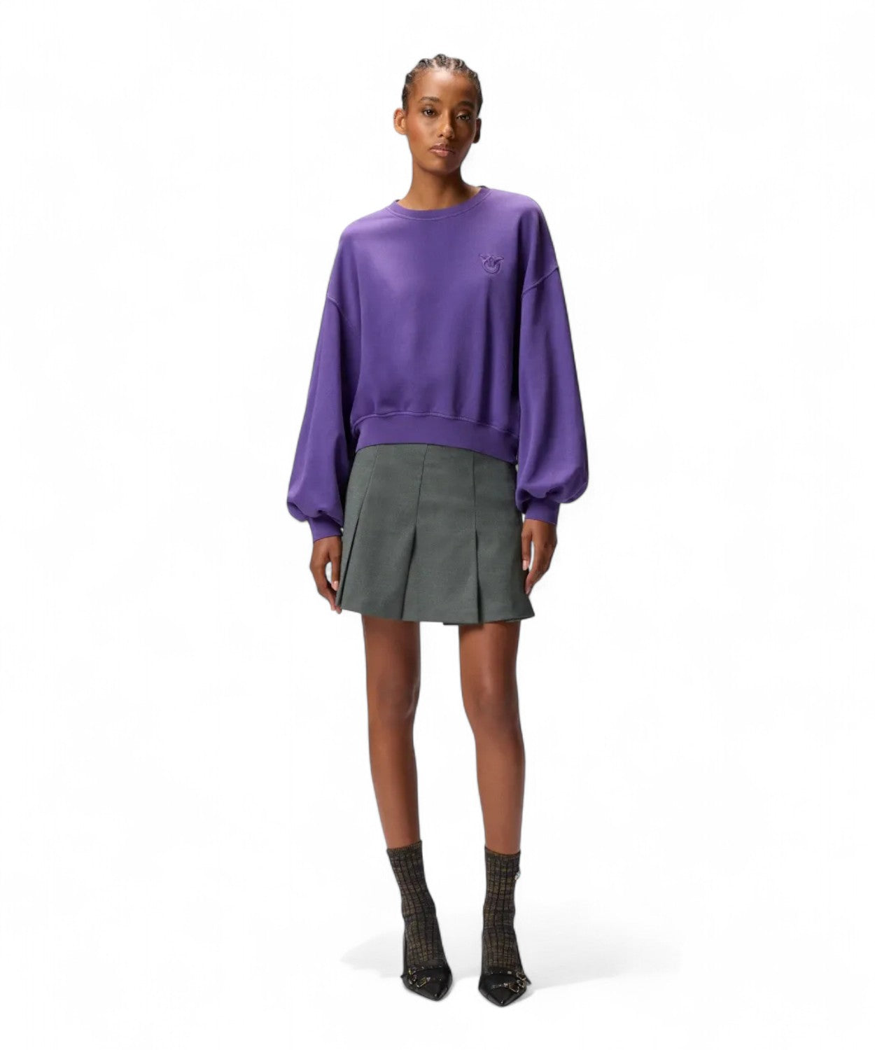 Minigonna a Pieghe in Misto Lana-Pinko-Gonne-Vittorio Citro Boutique