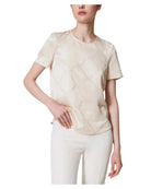 Blusa in raso jacquard con logo Oval T-Twinset-Camicie-Vittorio Citro Boutique