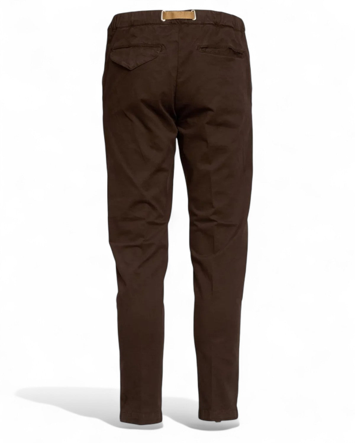 Pantaloni con vita elasticizzata e chiusura con fibbia-WHITE SAND-Pantaloni-Vittorio Citro Boutique