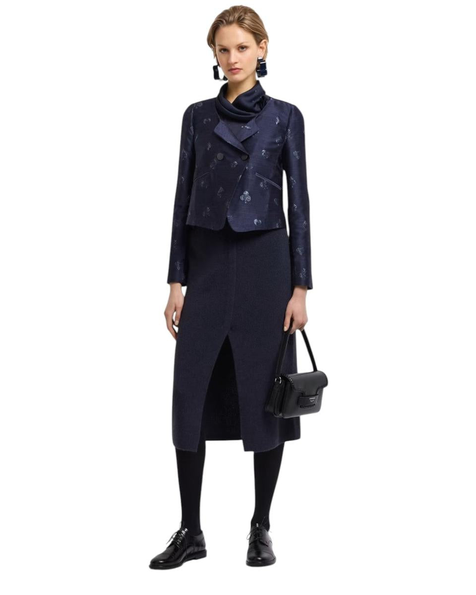 Blusa a Pois con Collo Foulard Removibile-Emporio Armani-Camicie-Vittorio Citro Boutique