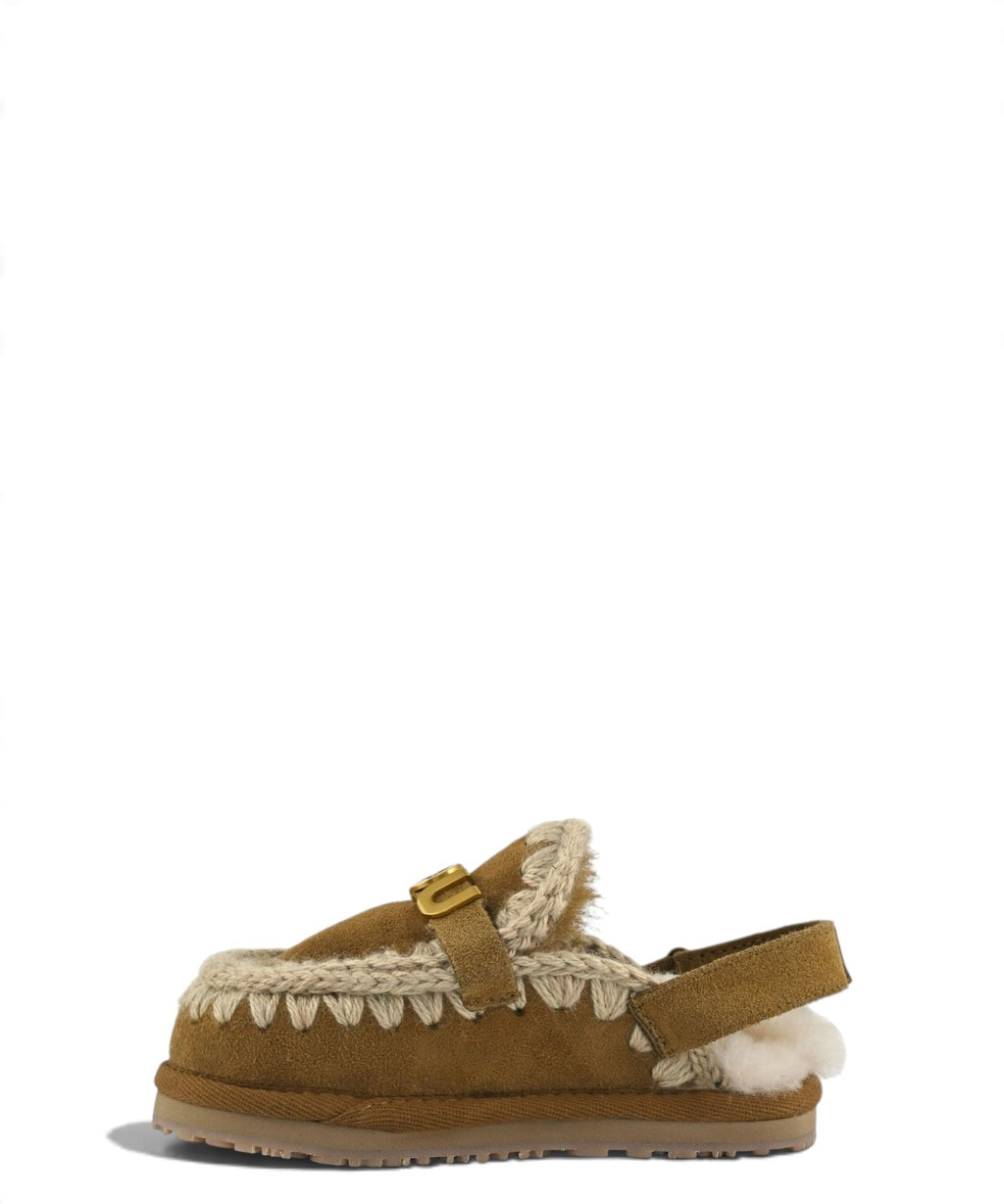 Otroški natikači Mou Eskimo Slipper Backstrap Kid iz ovčje kože