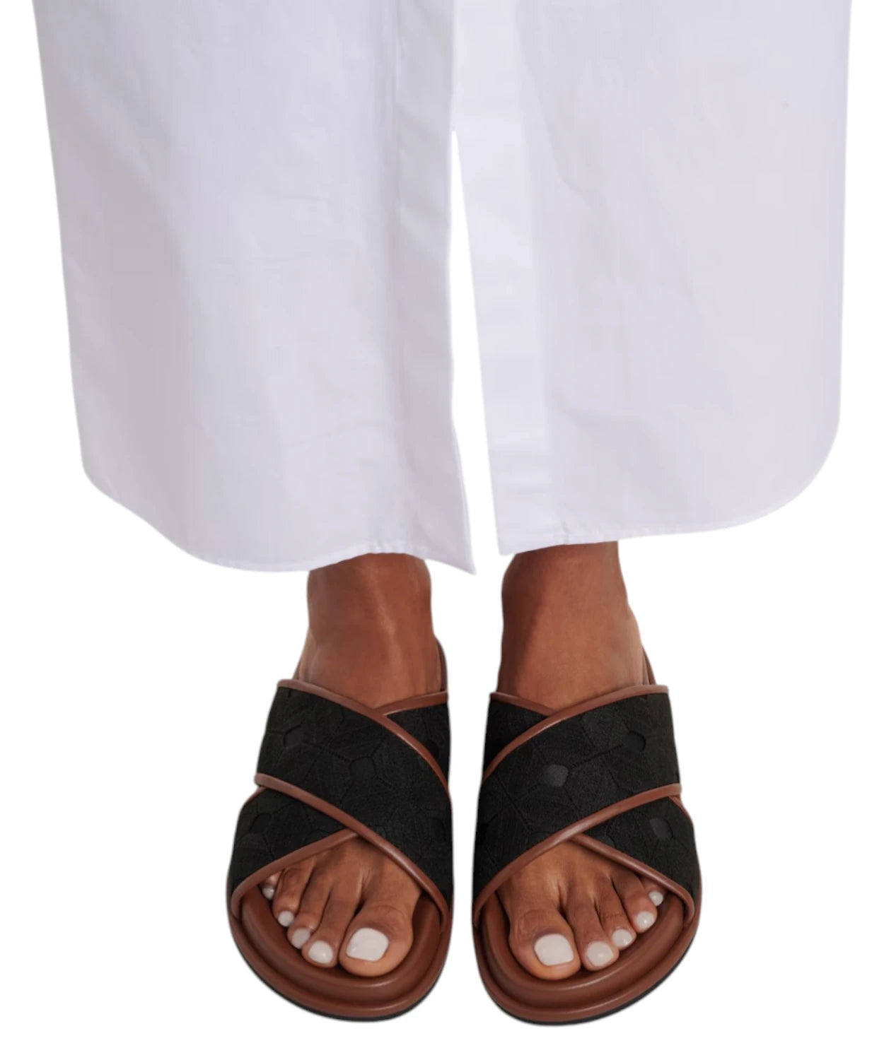 Sandali Donna Max Mara Peonie con Ricamo e Fasce Incrociate