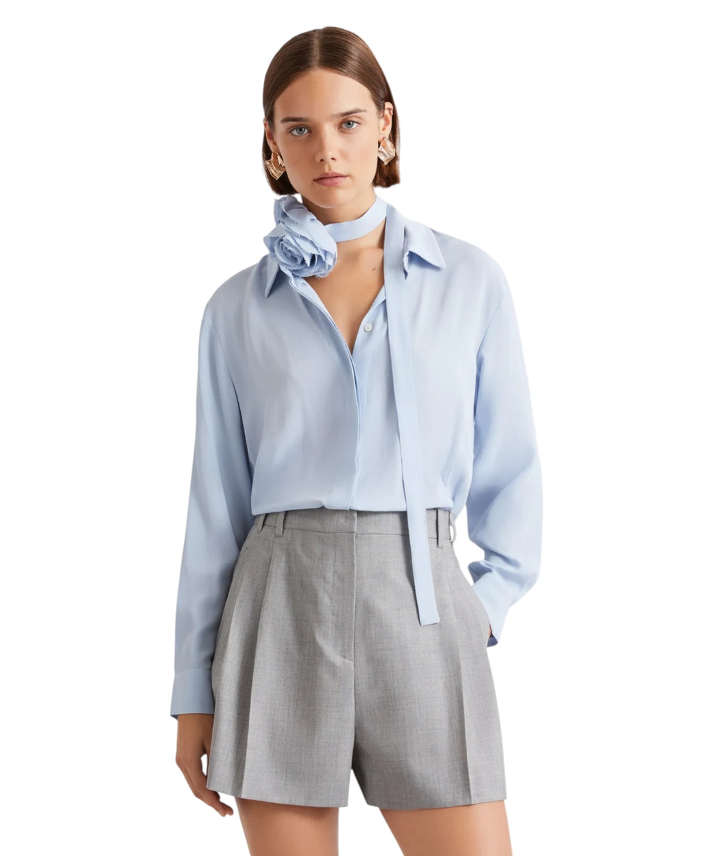 Marella CALCA Silk Blend Shirt with Flower