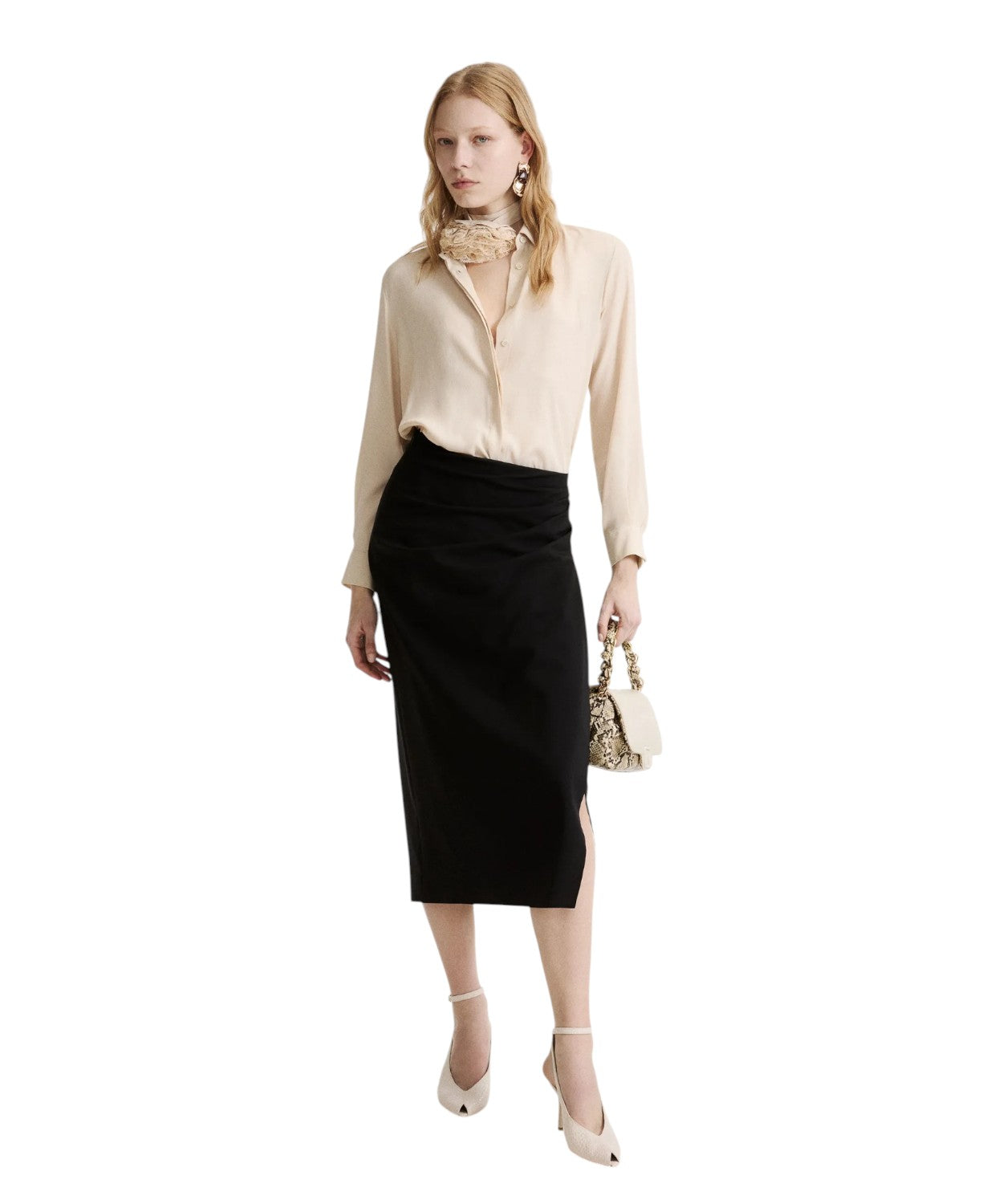Camicia Donna in Crêpe de Chine con Fiore